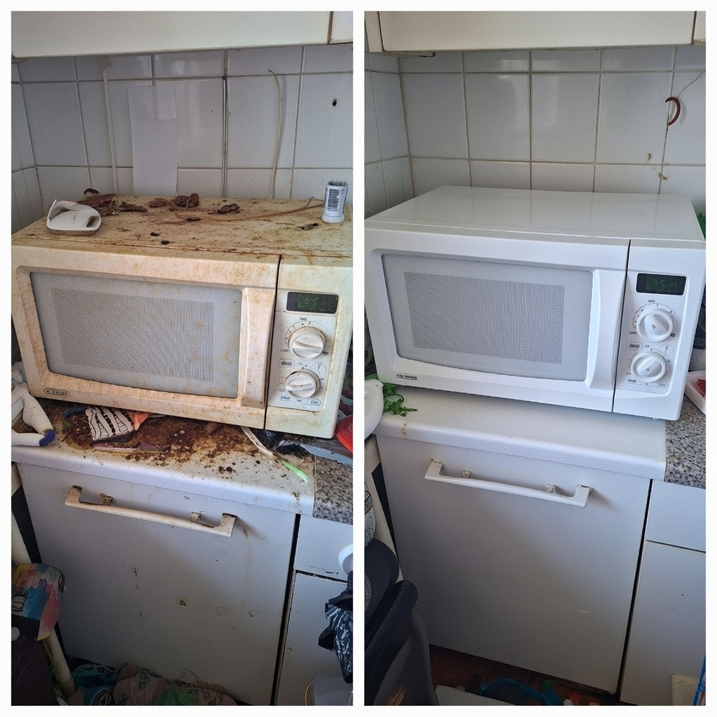 Чистка мікрохвильовки до та після