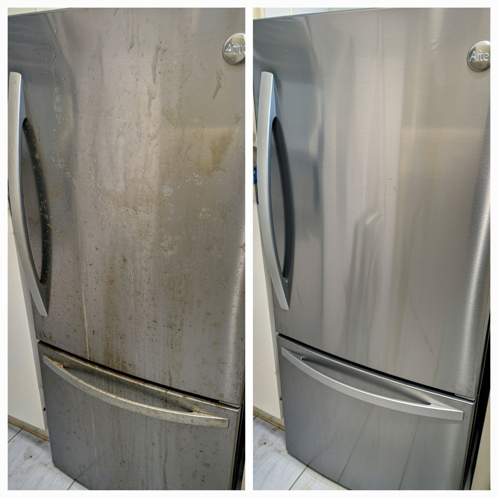 Мийка холодильника до та після